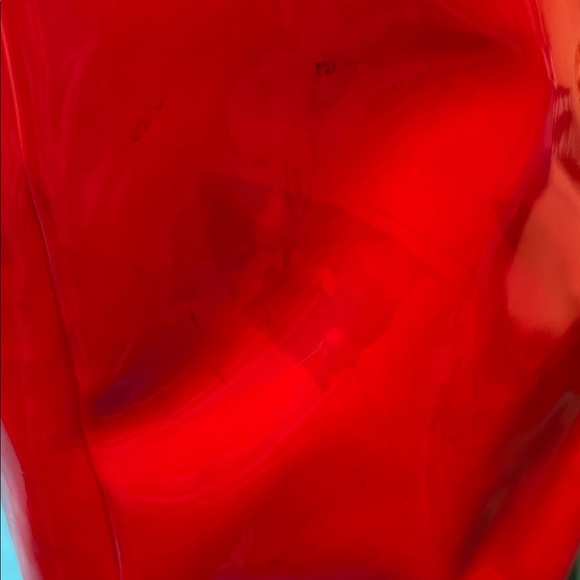 Salvador Faragamo Gancini Red Enameled Leather Large Tote Bag Beautiful! - Picture 6 of 12